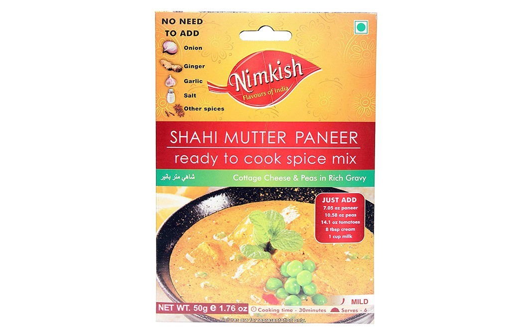 Nimkish Shahi Mutter Paneer Masala   Box  50 grams